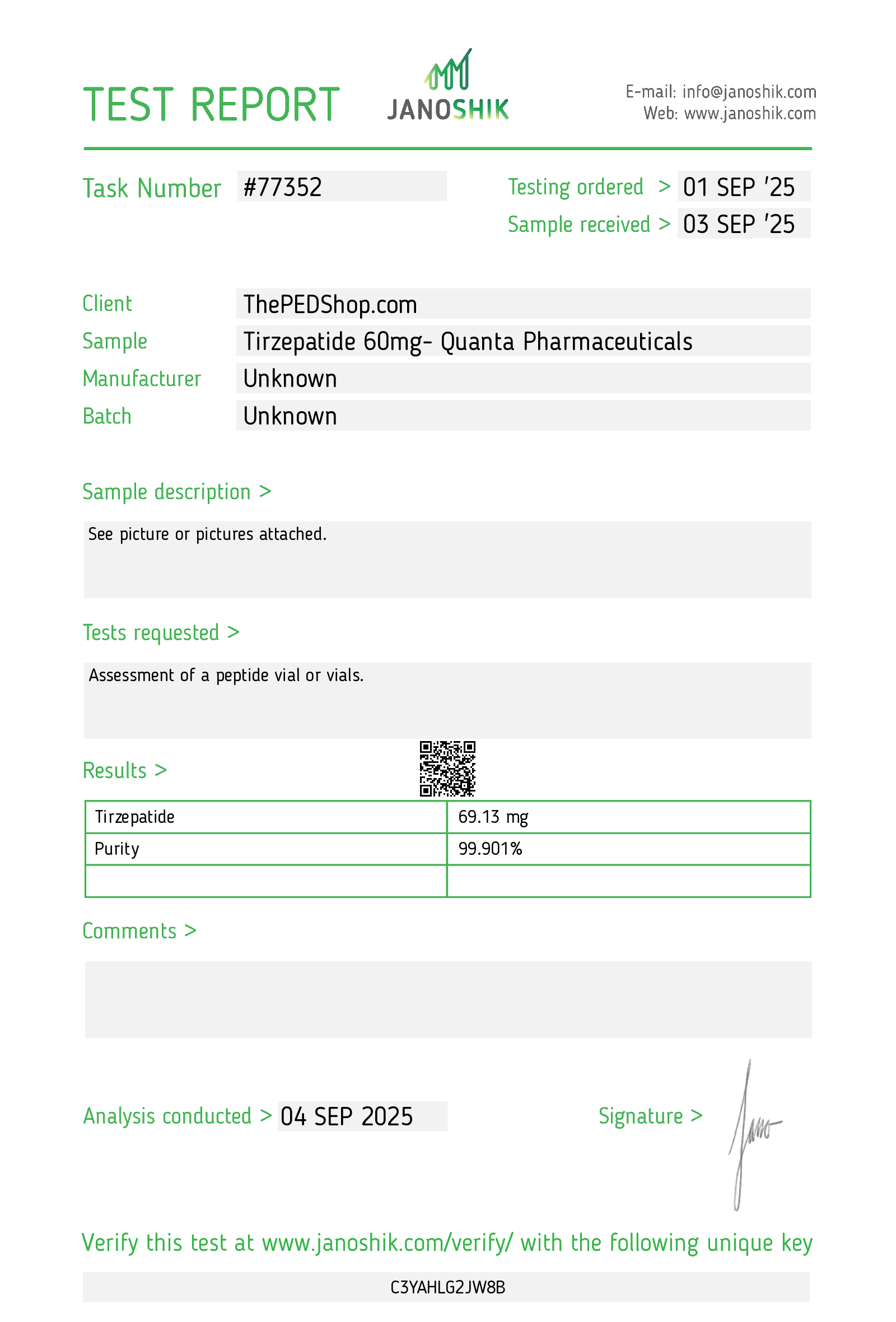 Quanta Pharma Tirzepatide 60mg + Free BW - Image 2
