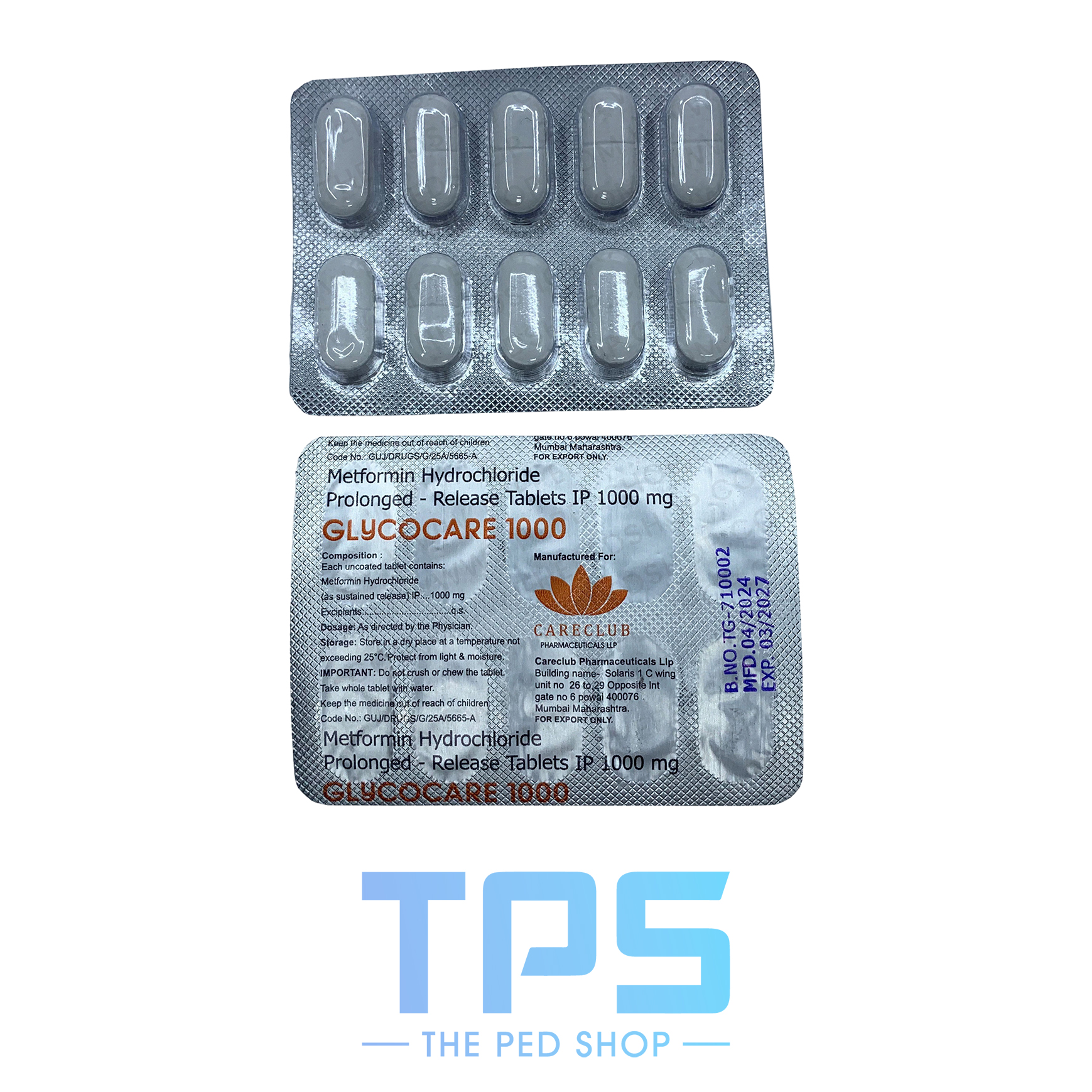 Metformin 1000mg (20 Tabs)